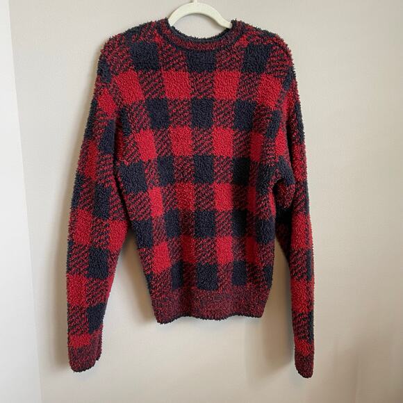 Skims Cozy Knit Buffalo Check Pullover Sweater Size Small / Medium - Picture 2 of 6